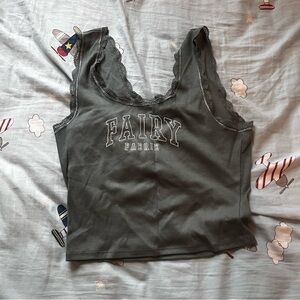 Forever 21 Blue Lace Trim Tank Top